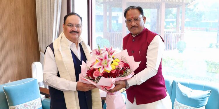 केंद्रीय स्वास्थ्य मंत्री जेपी नड्डा से मिले मुख्यमंत्री विष्णुदेव साय, स्वास्थ्य सेवाओं और किसानों के लिए खाद-बीज उपलब्धता पर हुई विस्तृत चर्चा….