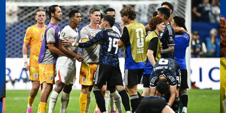 FIFA World Cup: इंग्लैंड की हार के बाद मैदान पर बवाल, जूड बेलिंघम पर अर्जेंटीना खिलाड़ी को थप्पड़ मारने का आरोप