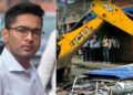 अभिषेक बनर्जी के कथित अवैध दफ्तर पर चला बुलडोजर, तीन JCB से ढहाई जा रही पांच मंजिला इमारत