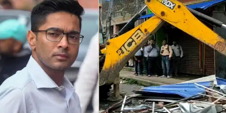 अभिषेक बनर्जी के कथित अवैध दफ्तर पर चला बुलडोजर, तीन JCB से ढहाई जा रही पांच मंजिला इमारत