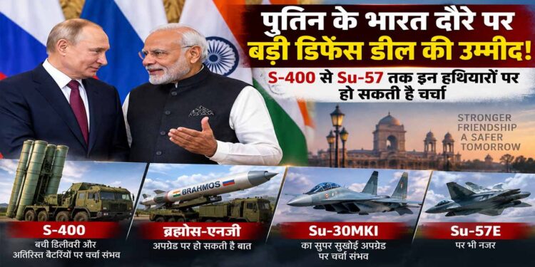पुतिन के भारत दौरे पर बड़ी डिफेंस डील की उम्मीद! S-400 से Su-57 तक इन हथियारों पर हो सकती है चर्चा