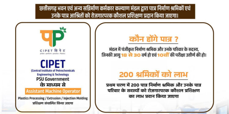 कौशल से सशक्त होंगे निर्माण श्रमिक, रोजगार के अवसरों को मिलेगी नई उड़ान, 200 निर्माण श्रमिकों एवं उनके बच्चों को मिलेगा 480 घंटे का आवासीय तकनीकी प्रशिक्षण…..