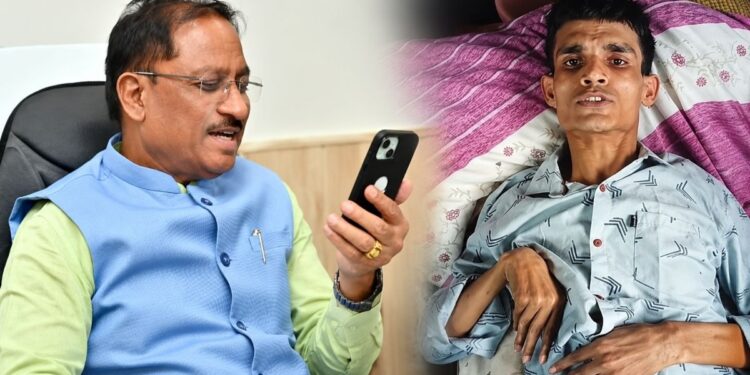मुख्यमंत्री की संवेदनशील पहल- शशिकांत को एम्स रायपुर में कराया भर्ती, 4 लाख रुपये की आर्थिक सहायता स्वीकृत, मुख्यमंत्री ने शशिकांत से दूरभाष पर बातचीत कर उनके स्वास्थ्य की ली जानकारी…..